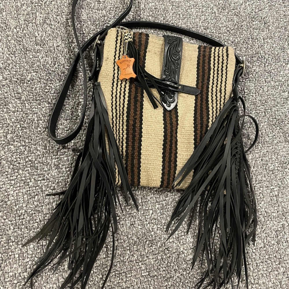 Rafter T Crossbody with Fringe, Brand New